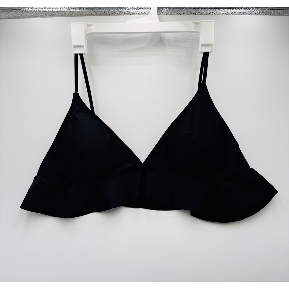 Rosegal Black Flounce Bikini Swim Top Plus Size 4X Adjustable‎ Straps NWT